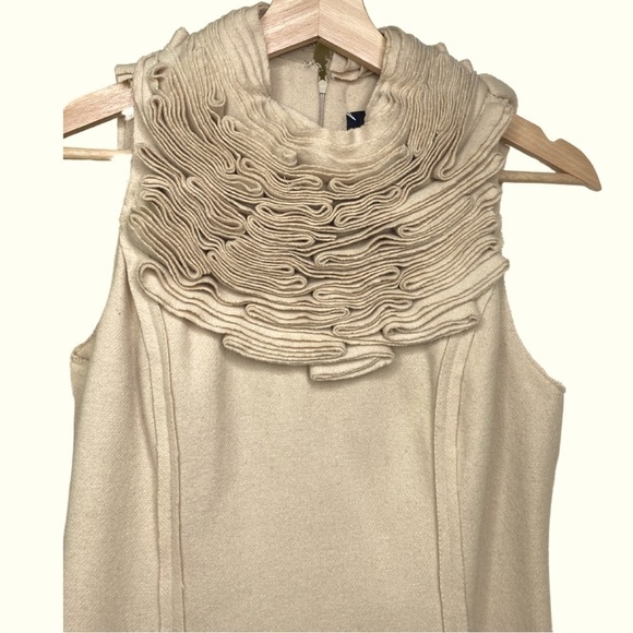 Robert Rodriguez Wool Pleated Sleeveless Sheath Dress Sz 8 - Picture 4 of 10